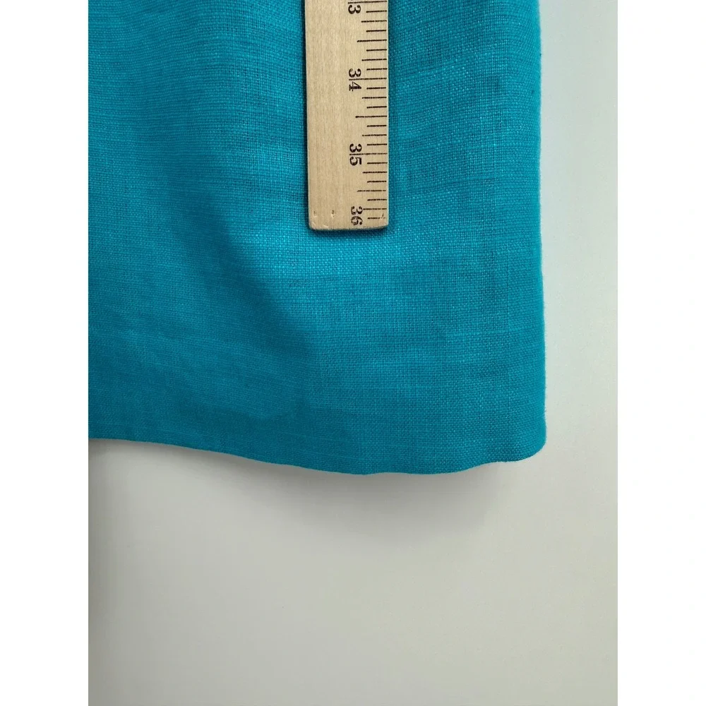 Kate Spade Dress Womens 14 Blue Aqua Linen Blend Cleo‎ Sleeveless Pockets NEW
